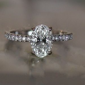 Diamond Shank Engagement Ring - Platinum