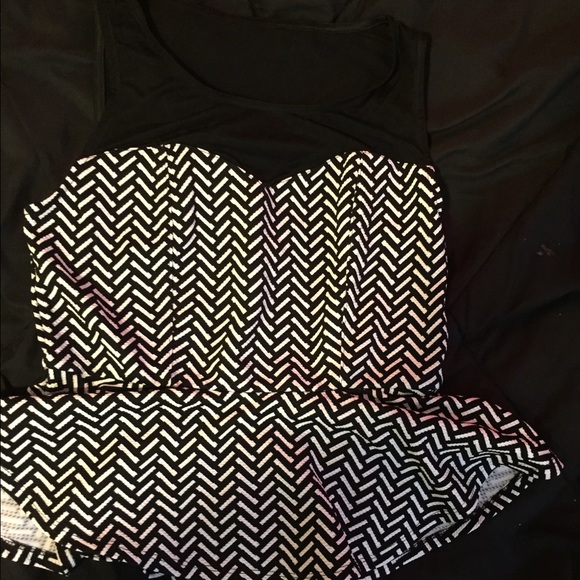 Black and white blouse