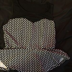 Black and white blouse