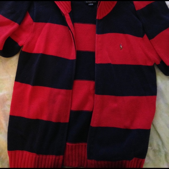 Ralph Lauren Polo KIDS SzL(14-16). Blue/Red stripe - Picture 2 of 4