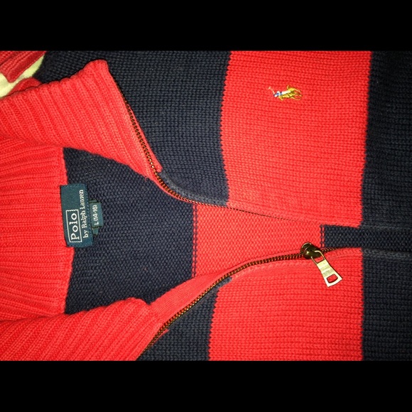 Ralph Lauren Polo KIDS SzL(14-16). Blue/Red stripe - Picture 3 of 4