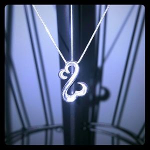Open heart necklace sterling silver