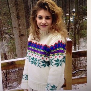 Nordic ski sweater vintage small