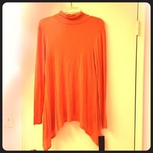 Orange Long-Sleeve Tunic Top