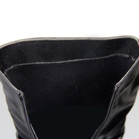 Kids classic slouch black flat zipper boots - Picture 3 of 4