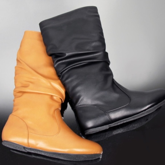 Kids classic slouch black flat zipper boots - Picture 4 of 4