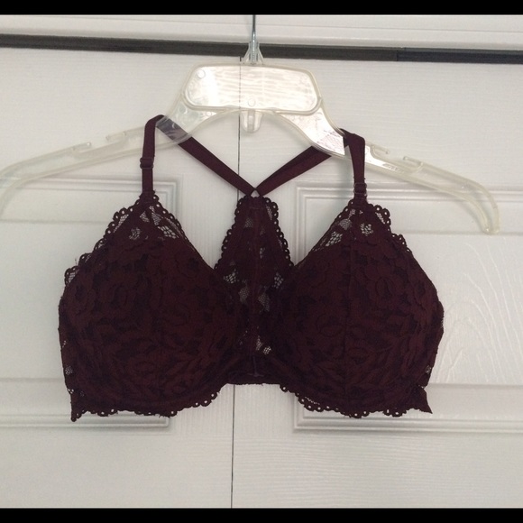 PINK Maroon Front-Clasp Bra