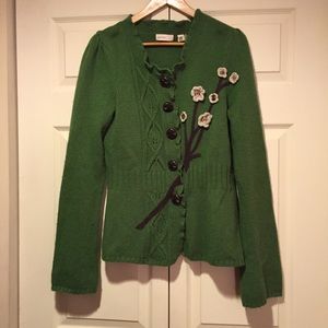 Green button up sweater sz L from Anthropologie