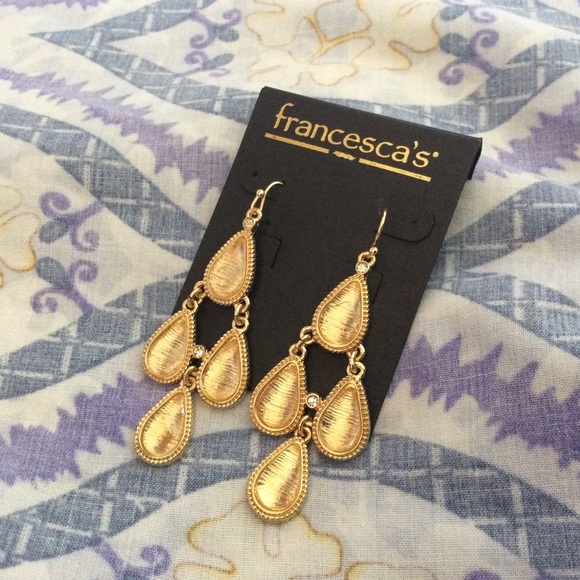 Francesca's gold dangling chandelier earrings