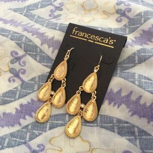 Francesca's gold dangling chandelier earrings