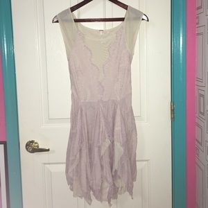 Pink lace free people dress