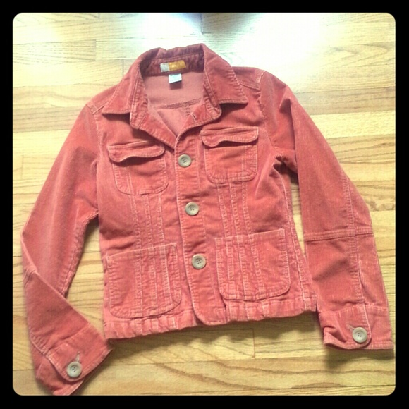 Orange corduroy jackjet