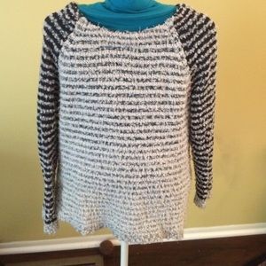 Gray and Black Boucle Sweater LOFT