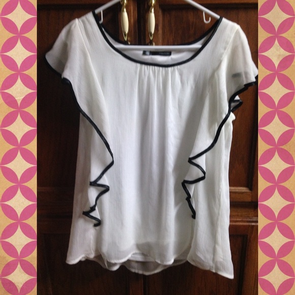 White and black blouse