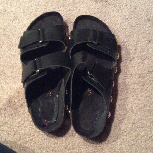 Black Two Strap Sandals/negotiate/make offer