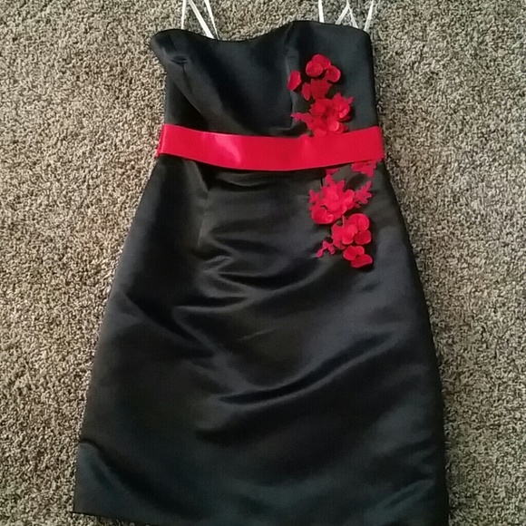 Black and red formal dress