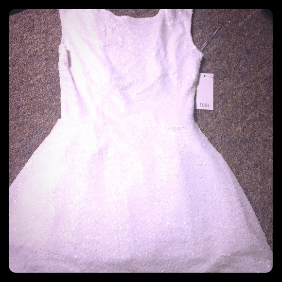 Toni white sequin dress