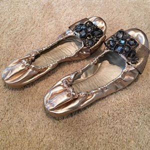 86 off wanted shoes blue faux snake ballet flats by wanted size 7