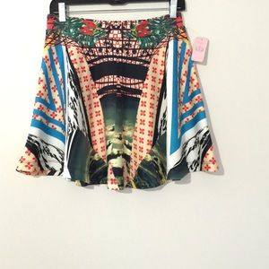 Romeo&Juliet Couture Mix Print Scuba Skater Skirt