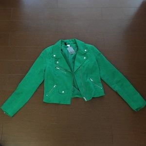 Faux Suede Green Jacket
