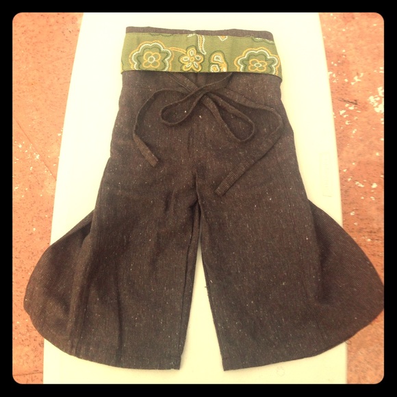 Brown & Green Fisherman Pants NWOT