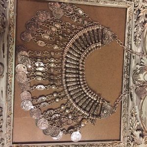 Tassel Turkish coin necklace silver