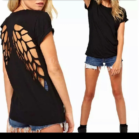 Angel Wing Cut Out Shirt XL