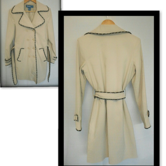 White Moon Cream Colored Trench Coat - Picture 2 of 4