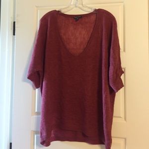 Sheer deep v neck sweater by Eileen Fisher