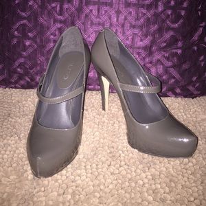 ALDO Grey Patent Leather Mary Janes