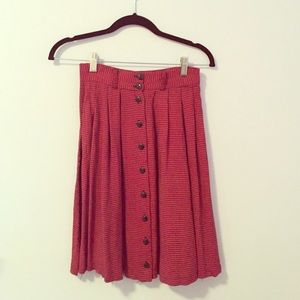 Vintage black and red checkered school girl skirt