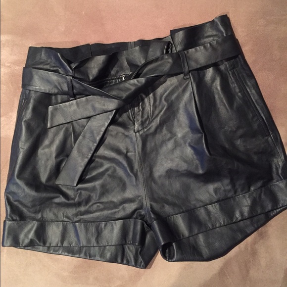 Brand New Rag & Bone Black Leather shorts
