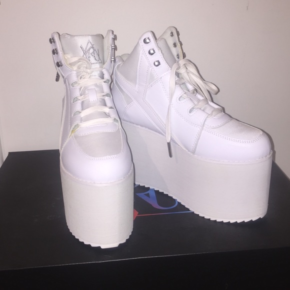 YRU Platform Sneakers White 8 New