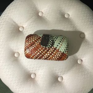 Clutch purse with strap 5 1/5" x 3" Handmade