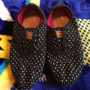 Black with white polka dots