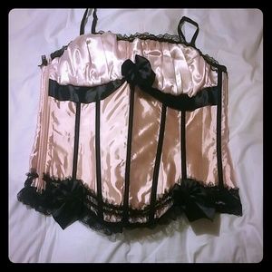 Light Pink and black corset