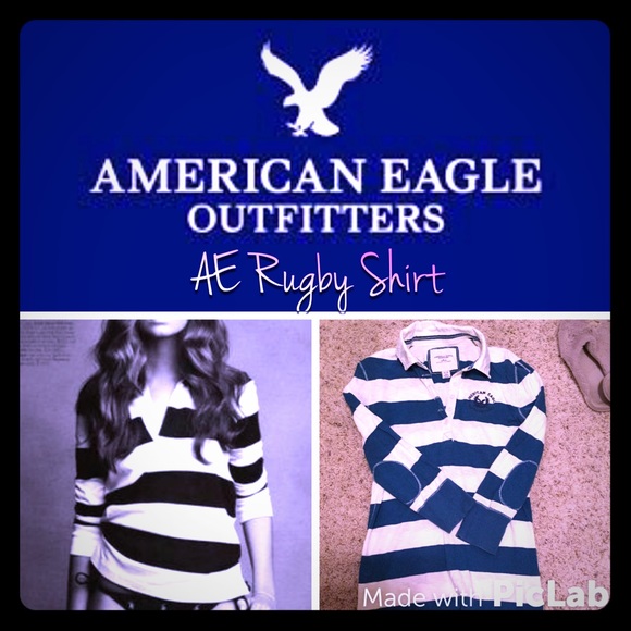 American Eagle three-quarter length Rugby Shirt
