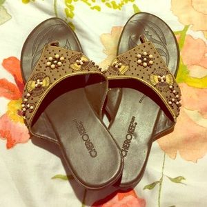 Cherokee beaded thong sandals
