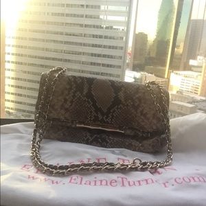 Never Used Elaine Turner Python Shoulder Bag