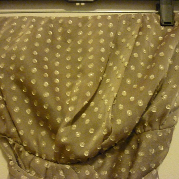 EXPRESS Chiffon dot/print Strapless dress - Picture 2 of 4