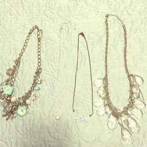 4 silver necklaces