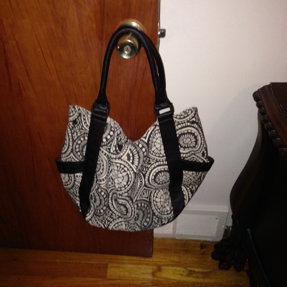 Brown and tan color handbag