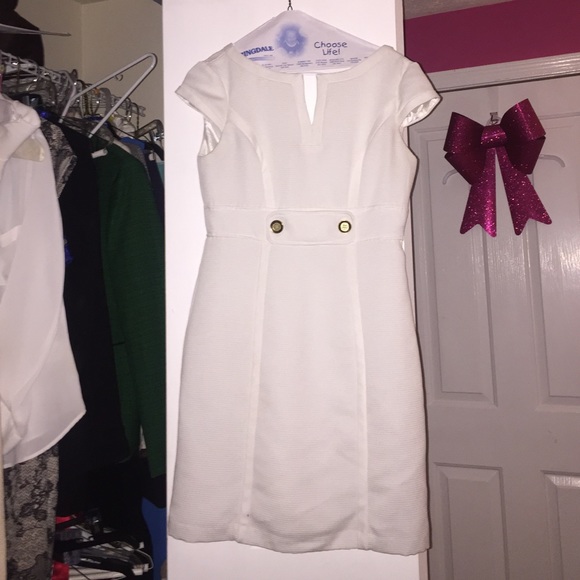 White dress with gold buttons CUTE!!!