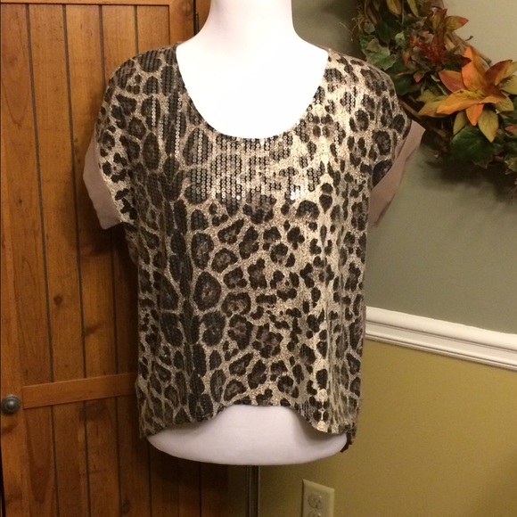 Leopard Sequined Top - Picture 1 of 3