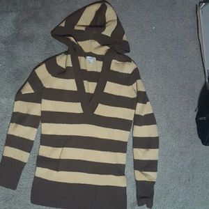 Striped hooded sweater
