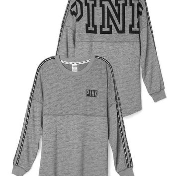 🔴TRADED🔴 Gray Victoria's Secret Varsity Crew - Picture 1 of 4
