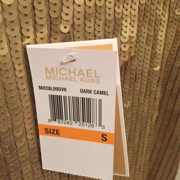 NWT Michael Kors Gold Sequin Dress - Picture 4 of 4
