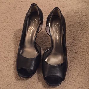 Jessica Simpson black open toe heels!