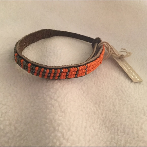 Chan Luu Spicy Orange Beaded Single Wrap Bracelet