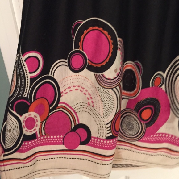 Black bubble sleeve cotton printed dress - Picture 3 of 4